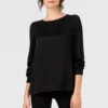 HALLHUBER MIT STRICKBLENDEN - T-shirt à manches longues Prix Réduit chemises & blouses col rond femme