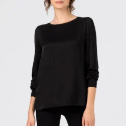 HALLHUBER MIT STRICKBLENDEN - T-shirt à manches longues Prix Réduit chemises & blouses col rond femme