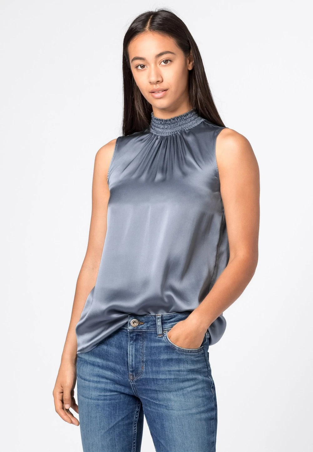 HALLHUBER Haute Qualité MIT GESMOKTEM STEHKRAGEN - Blouse chemises et blouses col en v femme 1 HALLHUBER Haute Qualité MIT GESMOKTEM STEHKRAGEN - Blouse chemises et blouses col en v femme