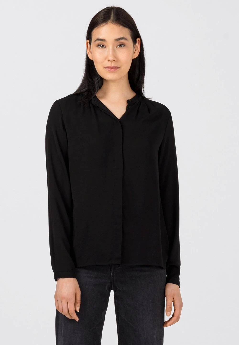 HALLHUBER Soldes Chemisier chemises et blouses col tunisien femme 1 HALLHUBER Soldes Chemisier chemises et blouses col tunisien femme