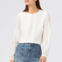 Prix Sympa HALLHUBER MIT SPITZENBÄNDERN - Blouse chemises & blouses col rond femme