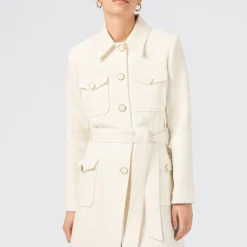 Authentique 100% HALLHUBER Trench manteaux col à revers femme