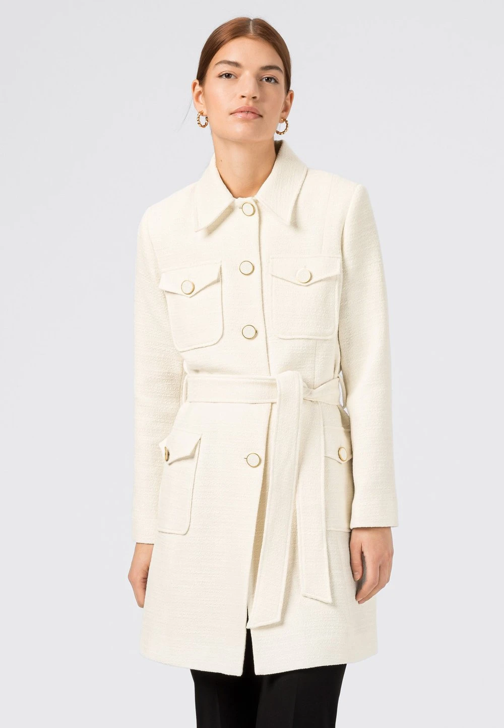 Authentique 100% HALLHUBER Trench manteaux col à revers femme 1 Authentique 100% HALLHUBER Trench manteaux col à revers femme