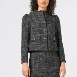 HALLHUBER CROPPED MIT METALLKNĂ–PFEN - Blazer Prix De RĂŞve vestes col officier femme