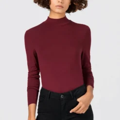 Prix Exclusifs HALLHUBER T-shirt à manches longues t-shirts et tops col montant femme