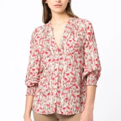 Prix Ourlé HALLHUBER MIT FLORALPRINT - Blouse chemises et blouses col en v femme