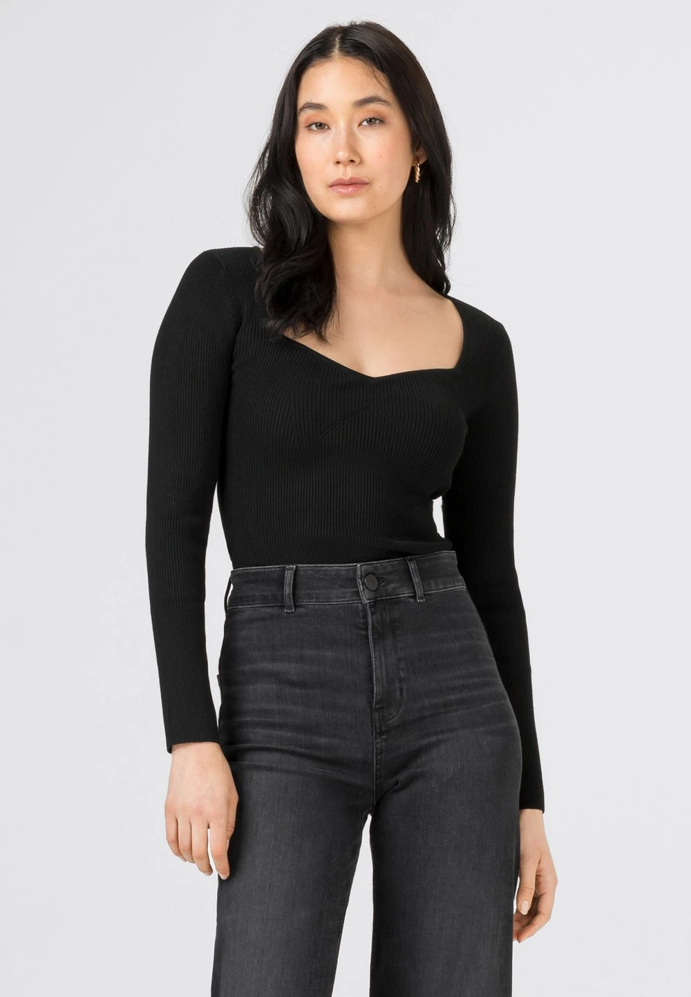 HALLHUBER T-shirt à manches longues Prix Cassé t-shirts et tops col en v profond femme 1 HALLHUBER T-shirt à manches longues Prix Cassé t-shirts et tops col en v profond femme