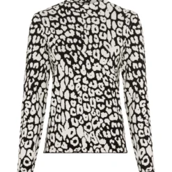 HALLHUBER excellente qualité JACQUARD MIT LEOPARDEN - Pullover pulls et gilets col officier femme -France Hallhuber Soldes Boutique cc123152089d4e8090cfad6854f6c68f