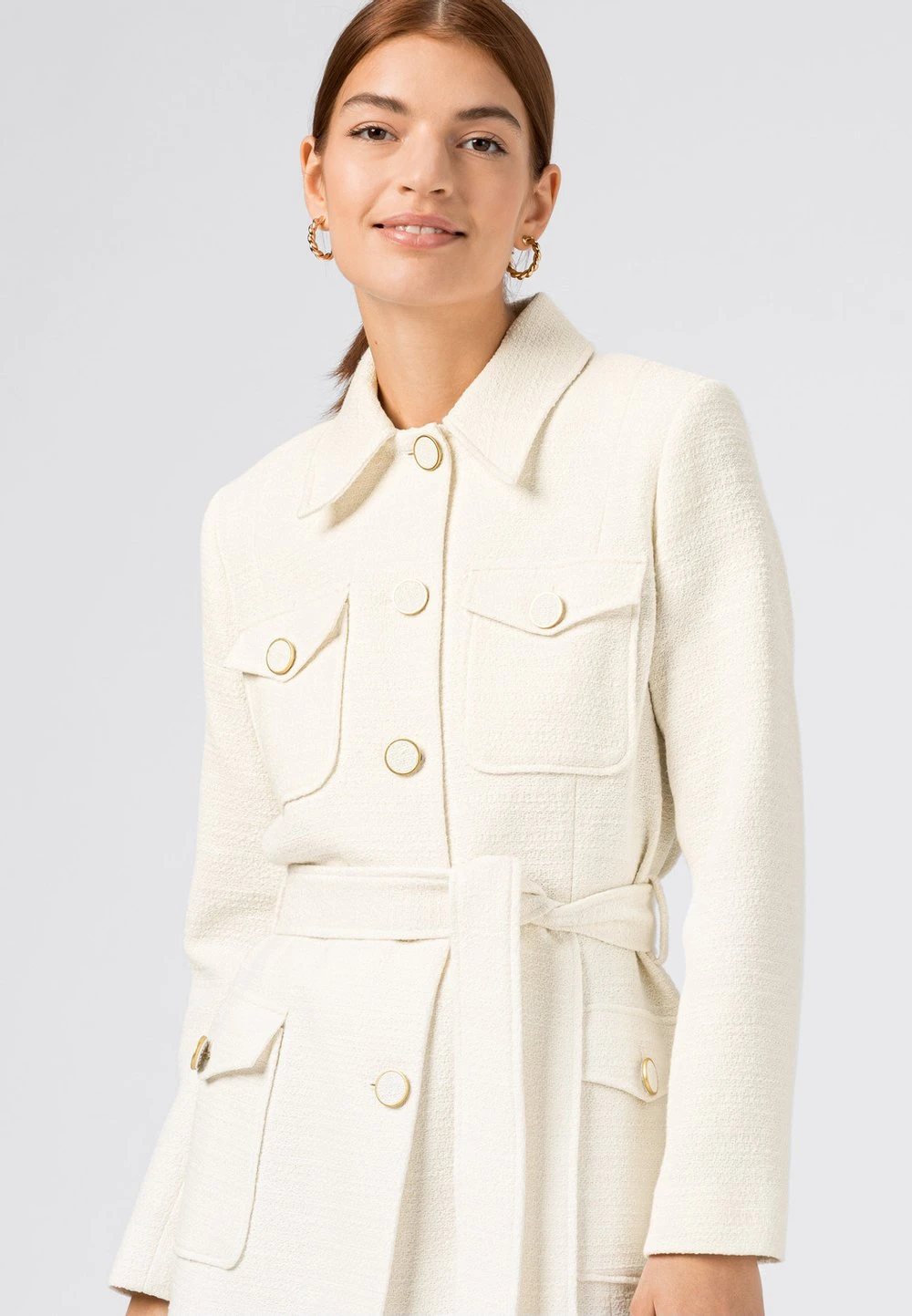 Authentique 100% HALLHUBER Trench manteaux col à revers femme 3 Authentique 100% HALLHUBER Trench manteaux col à revers femme – Image 3